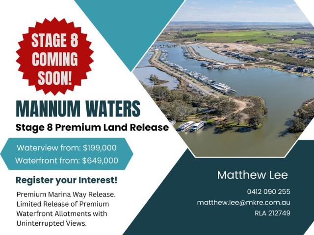 Limited Waterfront Release | Lots 436 & 437 Mannum Waters Estate