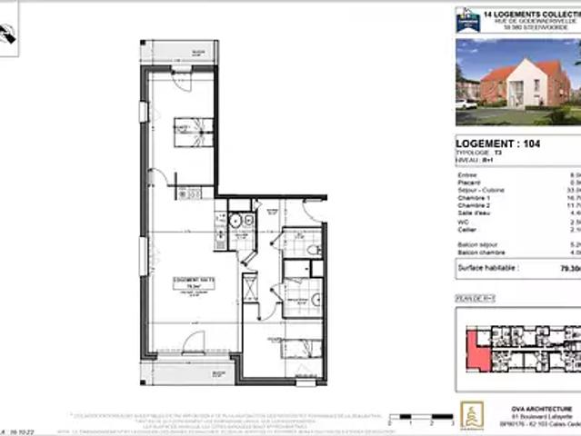 Steenvoorde 59114 Achat / Vente appartement 3 pièces t3 au dernier étage jardin