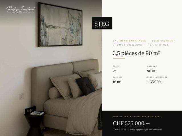 STEGref.628 3,5 Zimmer zu je 90 m², 2. Zimmer, CHF 525.000