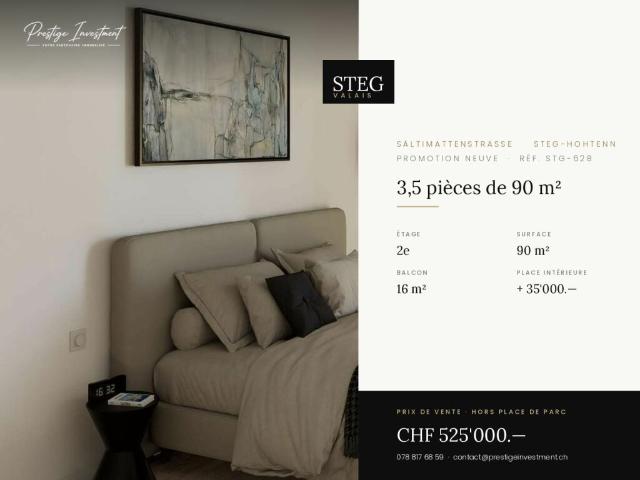 STG 628 ? 3,5 pièces de 90 m², 2ème, CHF 525'000