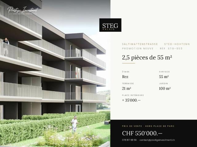 STG 953 ? 2,5 pièces de 55 m², rez, CHF 550'000