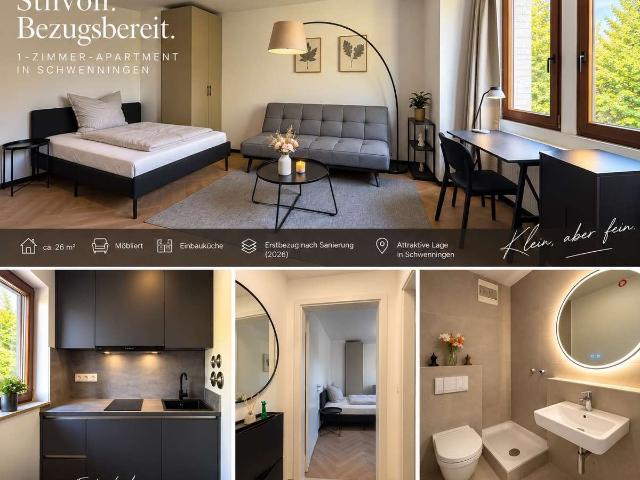 Stilvoll möblierte 1 Zimmer Wohnung – komplett saniert in attraktiver Lage von Villingen