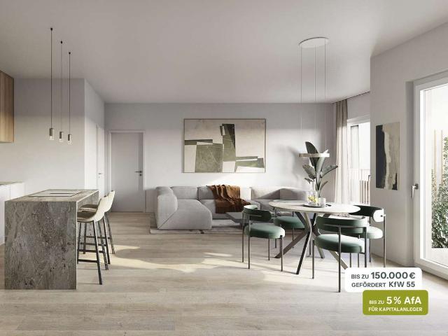 Stilvoll proportioniert: 3 Zimmer Wohnung mit großem Balkon im Obergeschoss