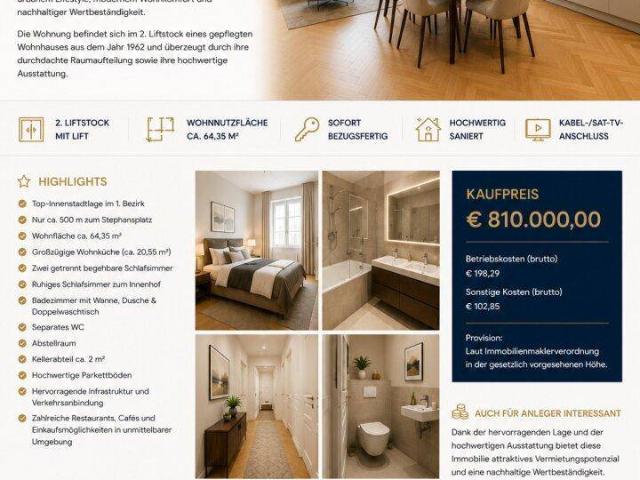 Stilvolle 3 Zimmer Wohnung in Top Innenstadtlage – Jetzt zum reduzierten Kaufpreis!