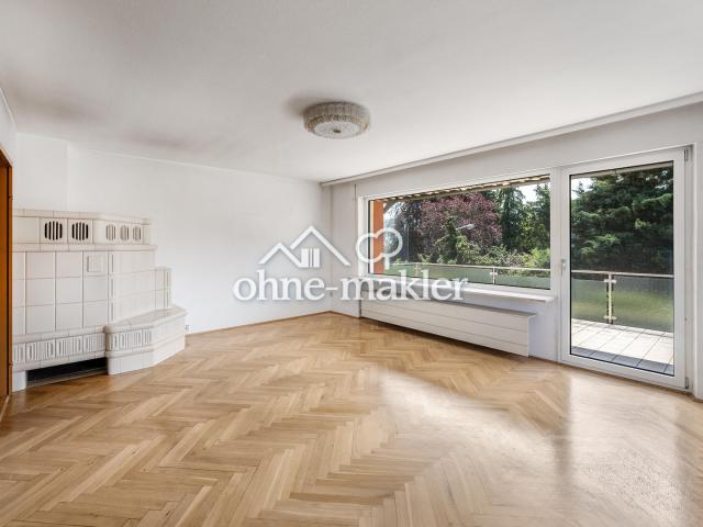 Stilvolle 3 Zimmer Wohnung mit Fischgrätparkett, XL Balkon & Kachelofen + provisionsfrei