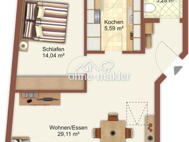 stilvolle 2 Zimmer DG Wohnung mit beeindruckender Raumhöhe zentral in Mz Kastel, von privat