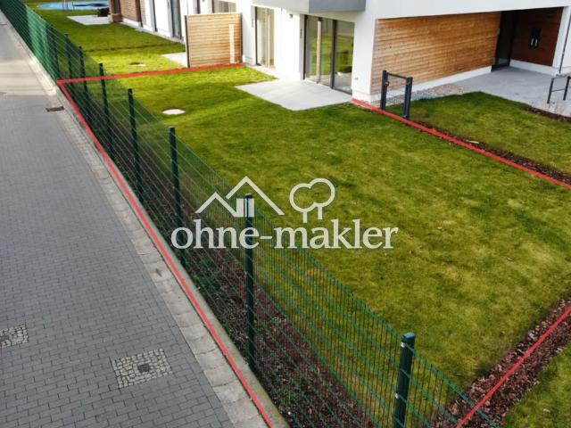Stilvolle 2 Raum EG Wohnung mit ca. 140qm Garten und Einbauküche Neubau