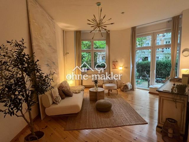 Stilvolle Altbauwohnung mit großem Privatgarten, möbliert, in Berlin Friedenau