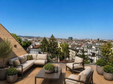 Stilvolle Dachgeschosswohnung mit zwei Terrassen und spektakulärem Wienblick!