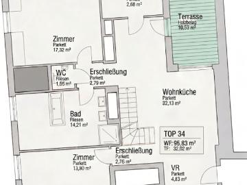Stilvolle Dachgeschosswohnung mit zwei Terrassen und spektakulärem Wienblick!