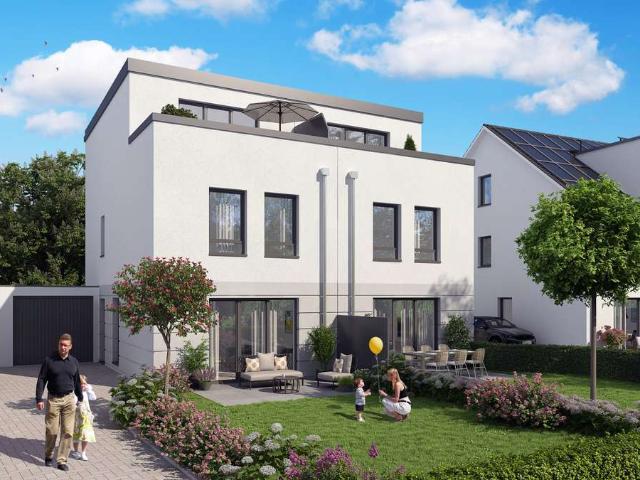 Stilvolle Neubau Doppelhaushälfte mit Dachterrasse