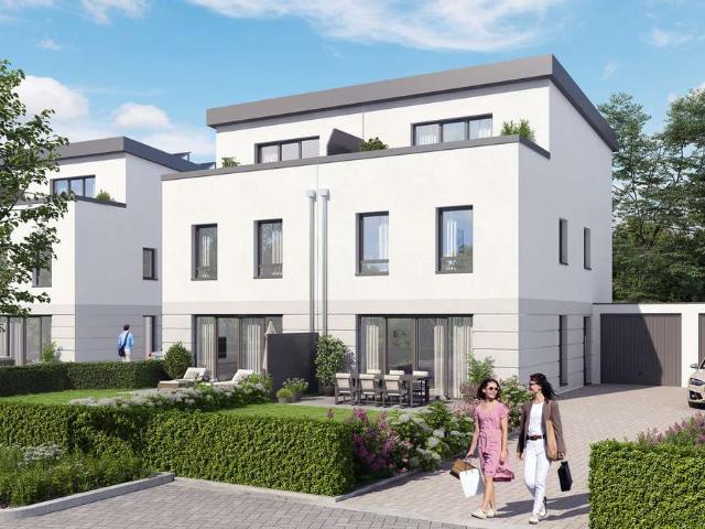 Stilvolle Neubau Doppelhaushälfte mit Dachterrasse und Keller