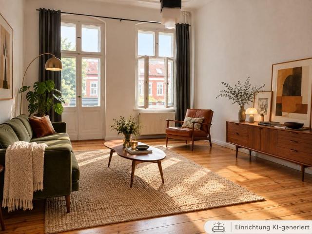 stilvoller Altbau, Loft Charakter,Balkon, Dielen, grüner Hofblick
