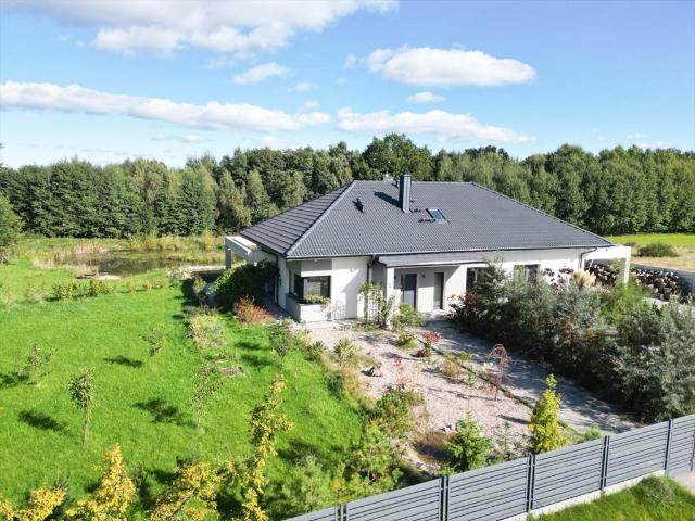 Nowoczesny dom z ogrodem i stawem w Strzelinku