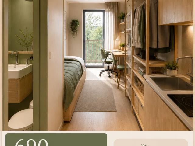 Studentenzimmer mit Küche