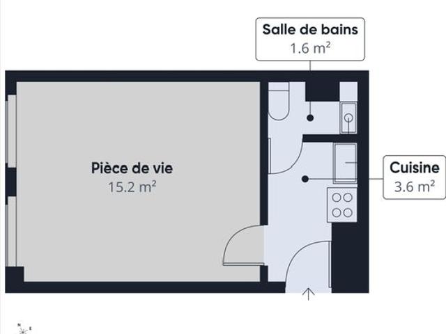 Studio 1 pièce 20 m²
