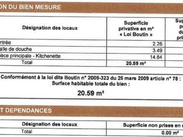 STUDIO 20.59m², PARIS XVème métro Dupleix