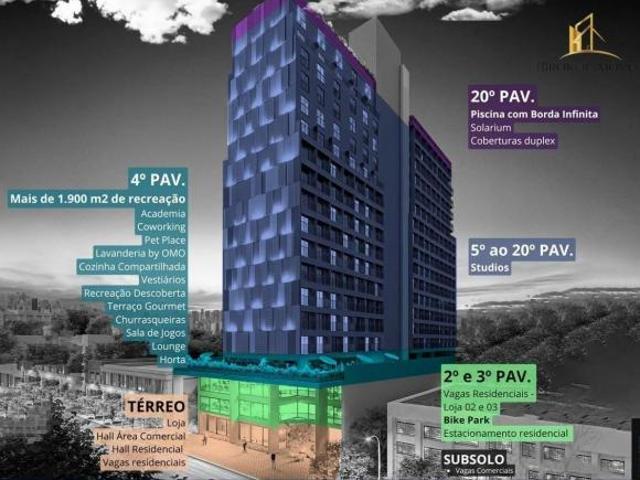 Studio com 1 dormitório à venda, 14 m² por R$ 360.000 Portão Curitiba/PR