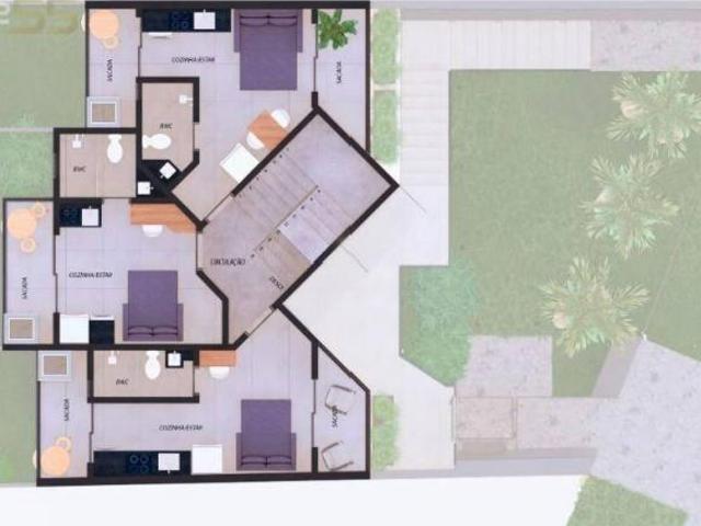 Studio com 1 dormitório à venda, 26 m² por R$ 262.000,00 Guaíra Curitiba/PR