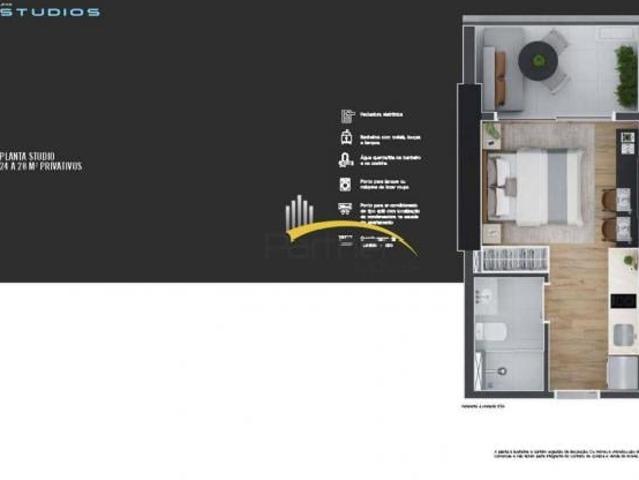Studio à venda, 25 m² por R$ 418.164,00 Centro Curitiba/PR
