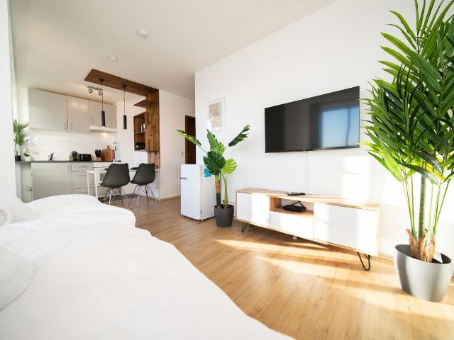 Studio Apartment | Zentral | Balkon | Messe | Küche | HBF in 7 Min, Neuss Amsterdam Apartments for Rent