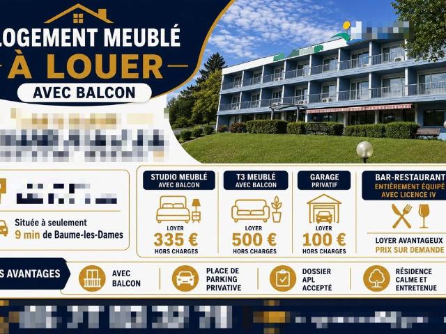 Studio de 23m2 à louer sur Hyèvre Paroisse