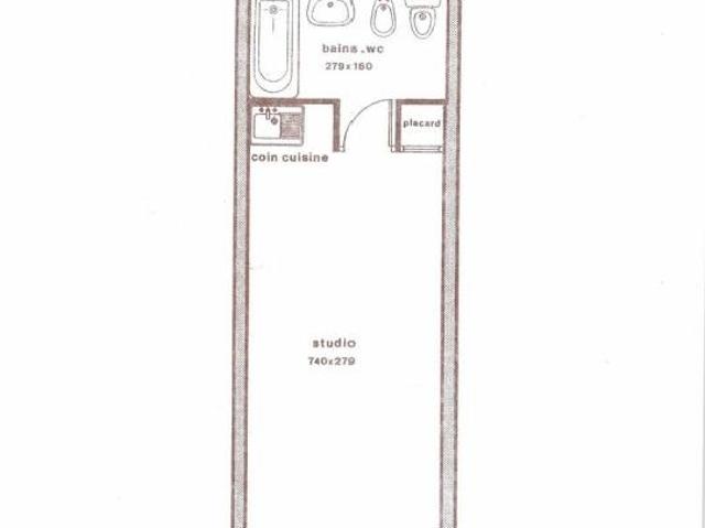 Studio de 26m². Kitchenette équipée