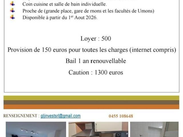 Studio et chambre à Louer