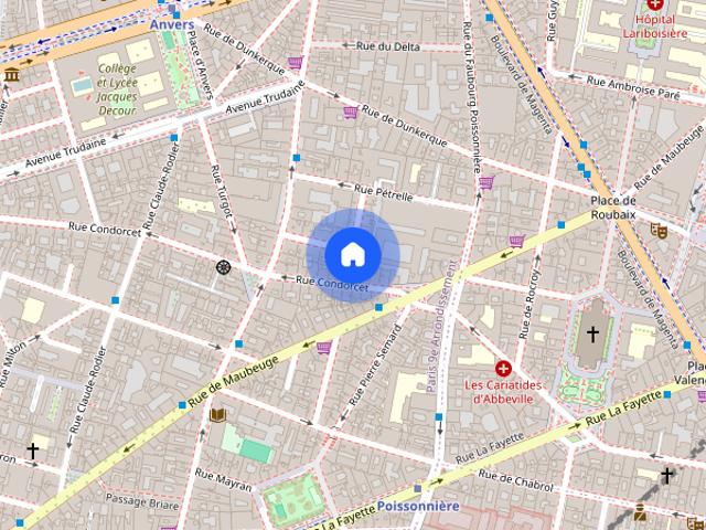 Studio for rent in Anvers Montholon, Paris