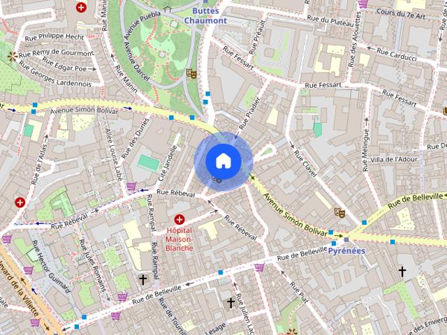 Studio for rent in Bas Belleville, Paris