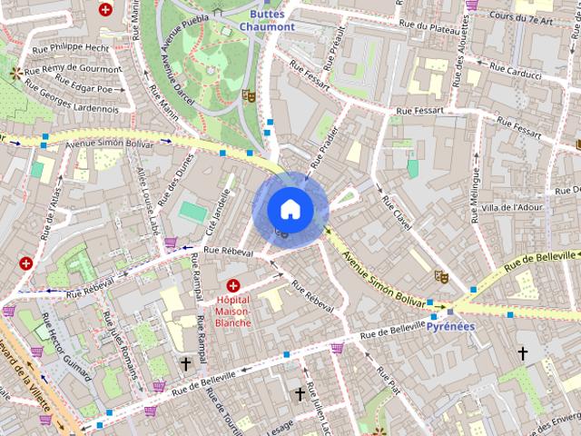 Studio for rent in Bas Belleville, Paris