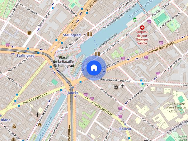 Studio for rent in Bassin de la Villette, Paris