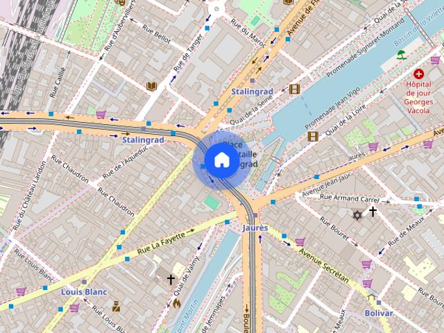 Studio for rent in Bassin de la Villette, Paris