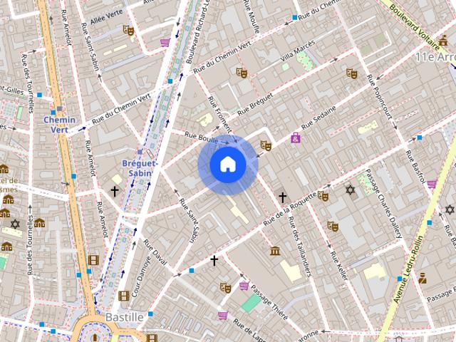 Studio for rent in Bastille Popincourt, Paris
