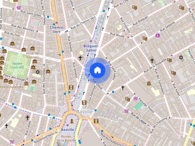 Studio for rent in Bastille Popincourt, Paris