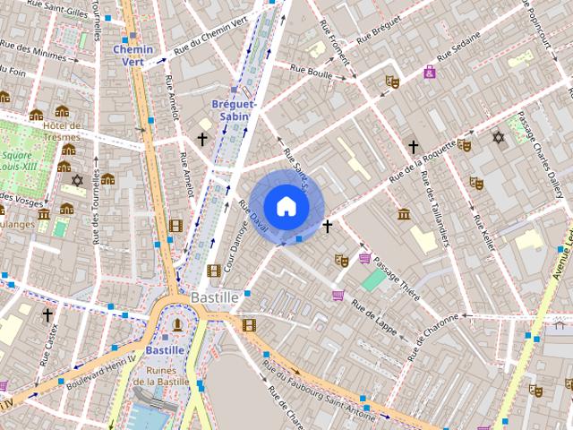 Studio for rent in Bastille Popincourt, Paris