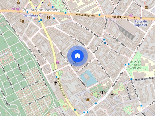Studio for rent in Gambetta, Paris