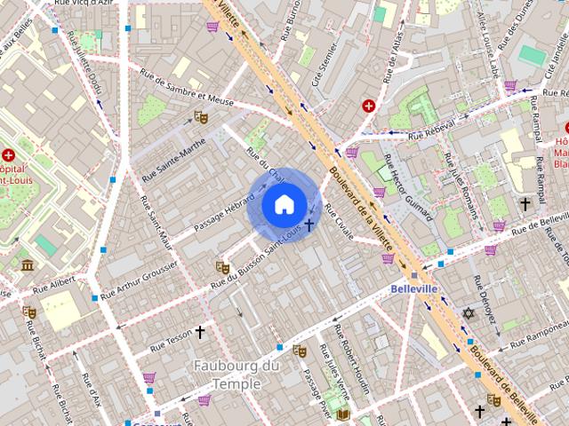 Studio for rent in Faubourg du Temple Hôpital Saint Louis