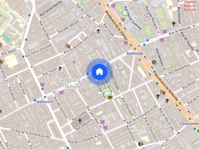Studio for rent in Faubourg du Temple, Paris