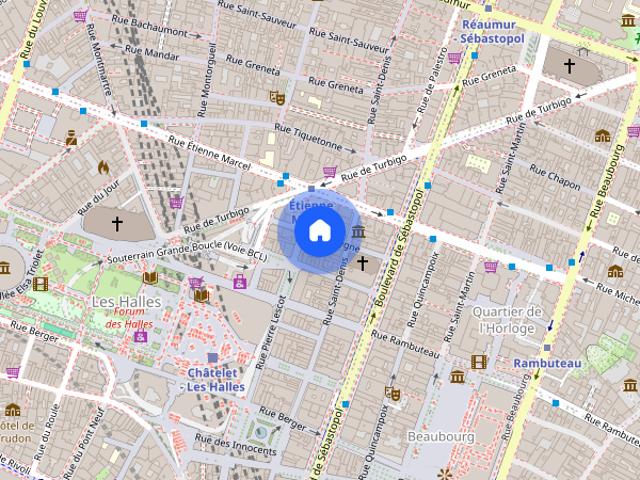Studio for rent in Les Halles, Paris