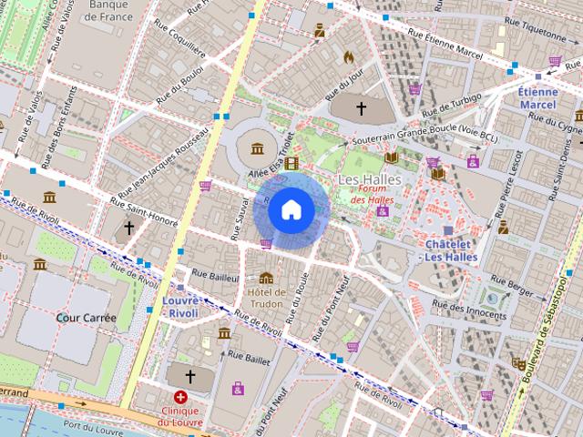Studio for rent in Les Halles, Paris
