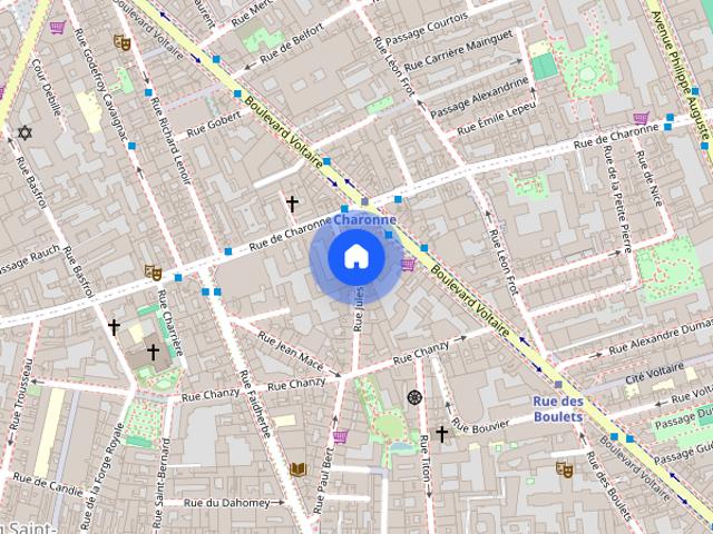 Studio for rent in Nation Alexandre Dumas, Paris
