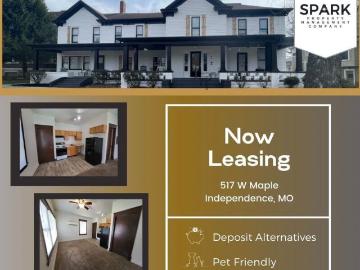 Studio Home for Rent at 517 W Maple Ave #1G, Independence, MO 64050 Heart of Independence