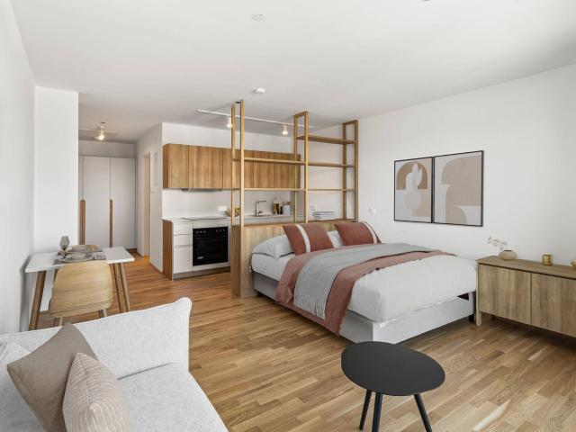 Studio Large möbliert mit Zugang zu Fitness, Co Working, Dachterrasse, Kinoraum