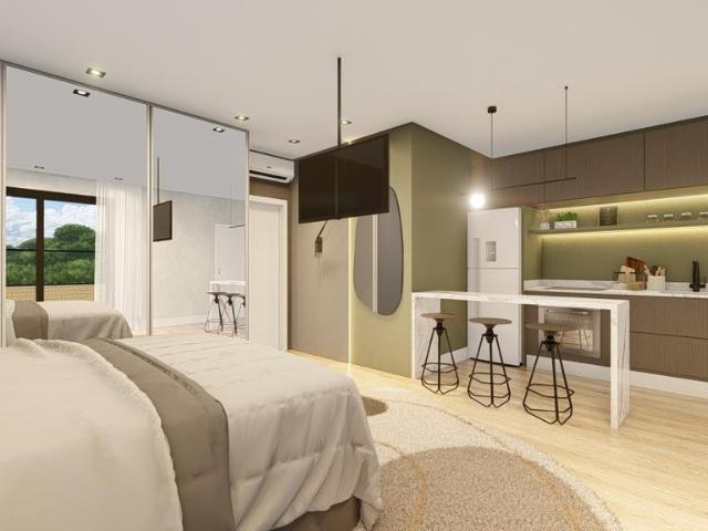 Studio moderno em Camboriú com varanda charmosa