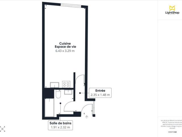 Studio meublé de 29 m² Quartier Gambetta Rue de la Cour des Noues, Paris 20e