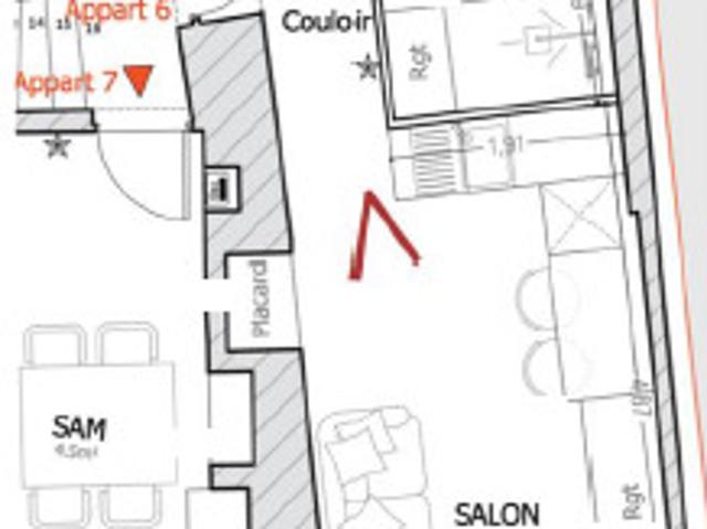 STUDIO PREMIER ÉTAGE,TRAVERSANT, BALCON, IMMEUBLE AUBAGNE, SECTEUR BEAUMONT