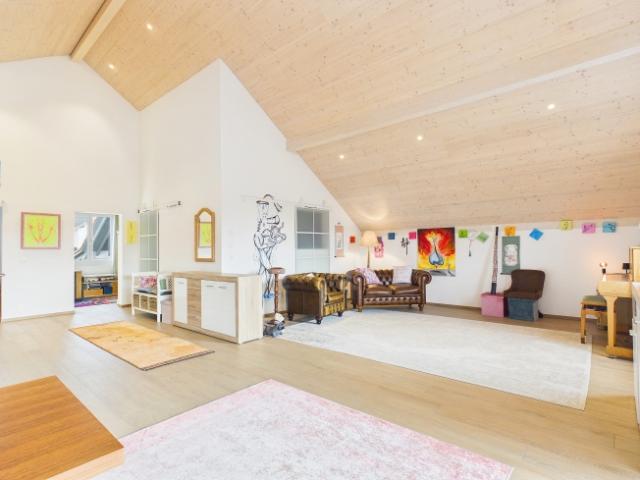 Stylische 3.5 Zimmer Attikawohnung mit Balkon und direktem Liftzugang im Herzen von Zwingen