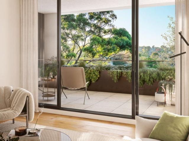 Stylish One Bedroom + Study Residence with Garden Views and Secure Parking