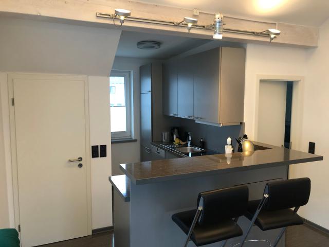 Stylish, fully furnished 3 room penthouse apartment with a large roof top in Dieburg